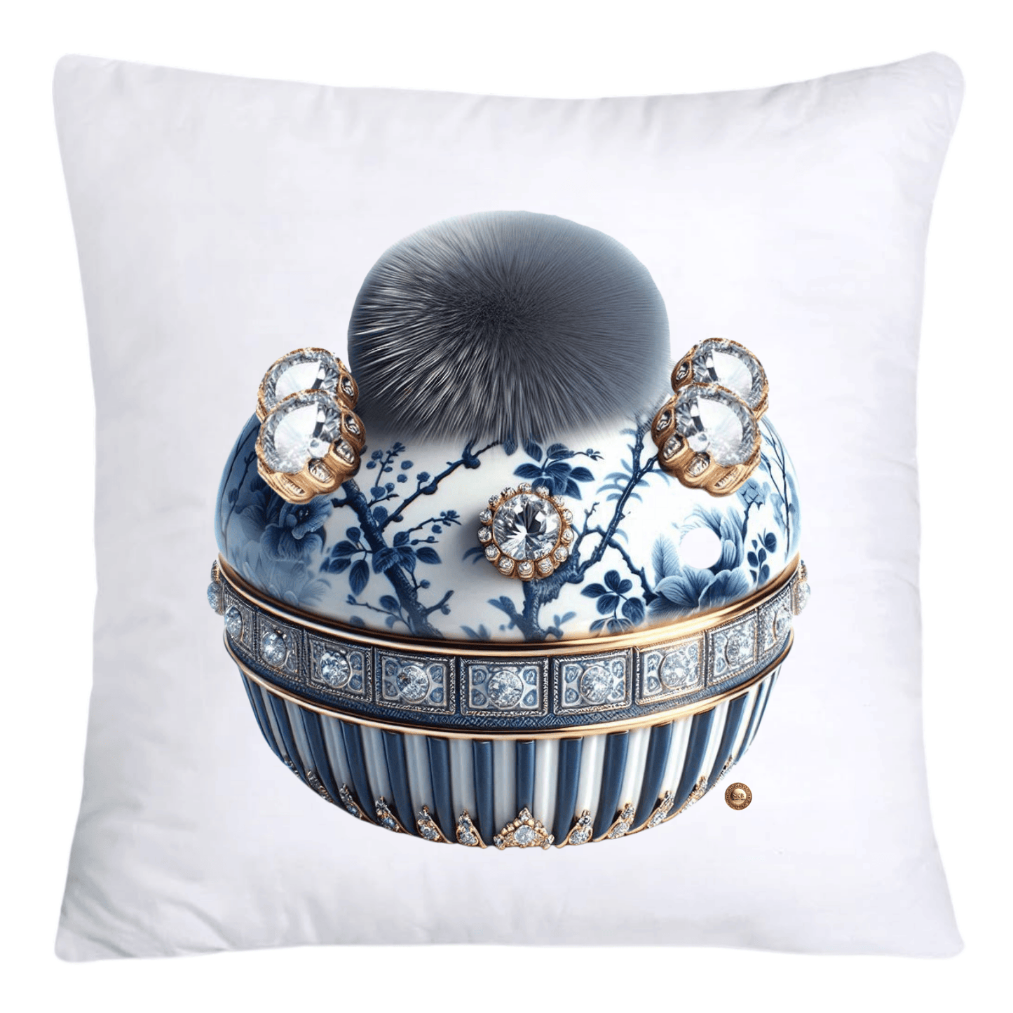 Blue Willow Chinoiserie Macaroon Throw Pillow Covers 18X18-4697