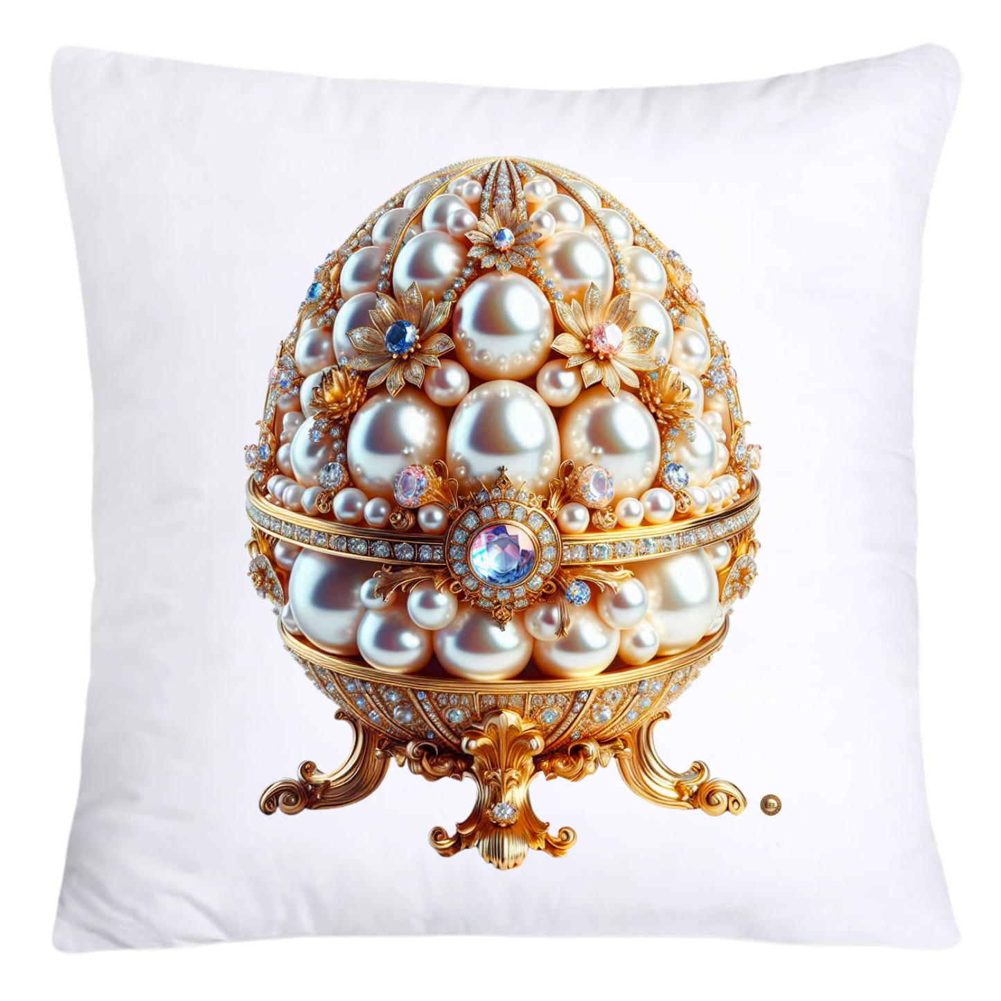 Stunning Gold and Pearls Inspired Faberge Egg Pillow Covers-4572