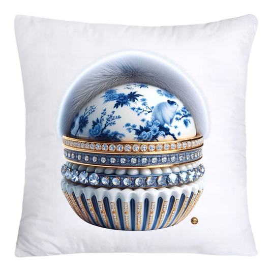 Blue Willow Chinoiserie Macaroon Throw Pillow Covers 18X18-4696