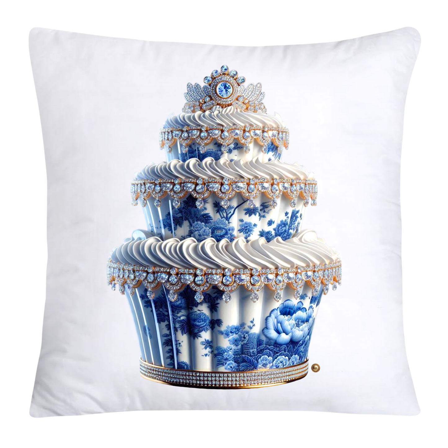 Blue Willow 18x18 Chinoiserie Cupcake Throw Pillow Covers-3801