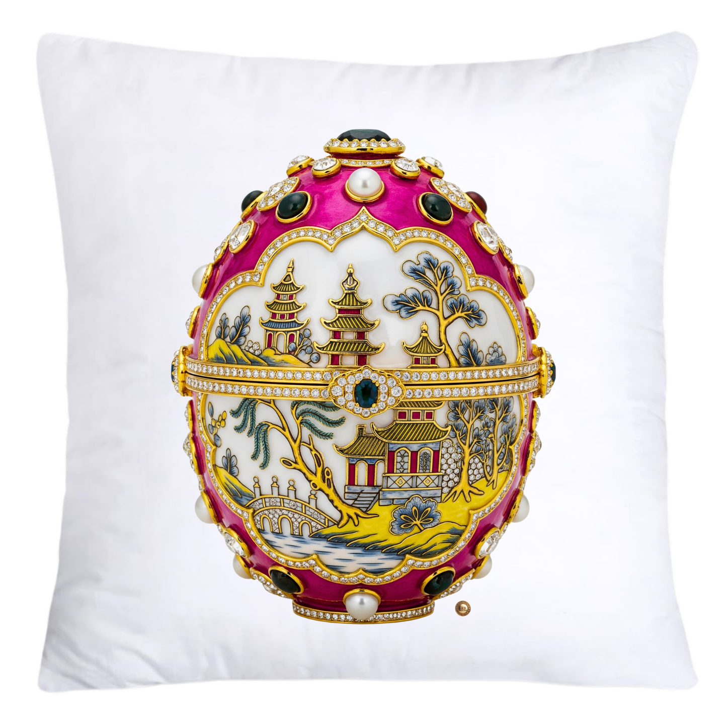 Pink Willow 18x18 Chinoiserie Egg Pillow Covers-4560
