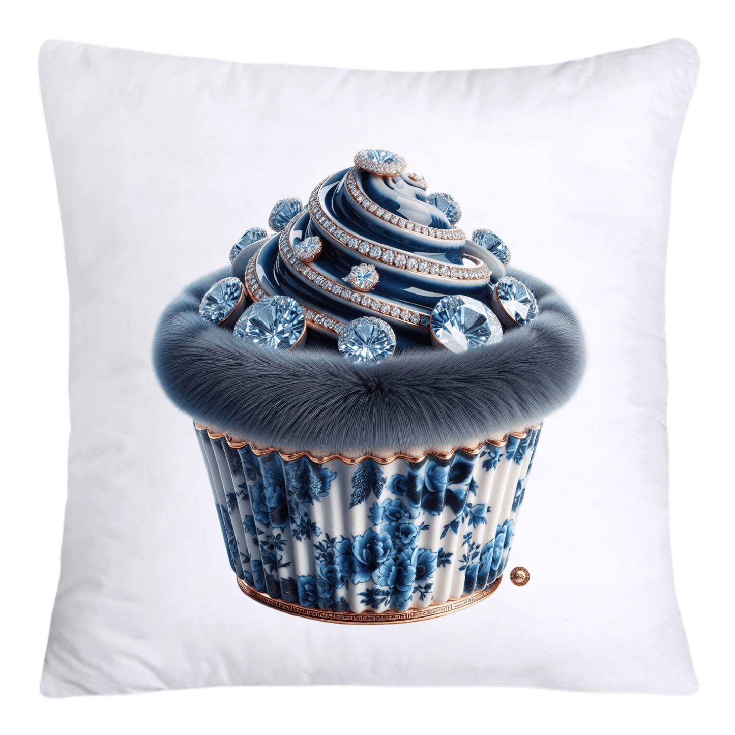 Blue Willow Chinoiserie Cupcake Throw Pillow Covers 18X18-4667