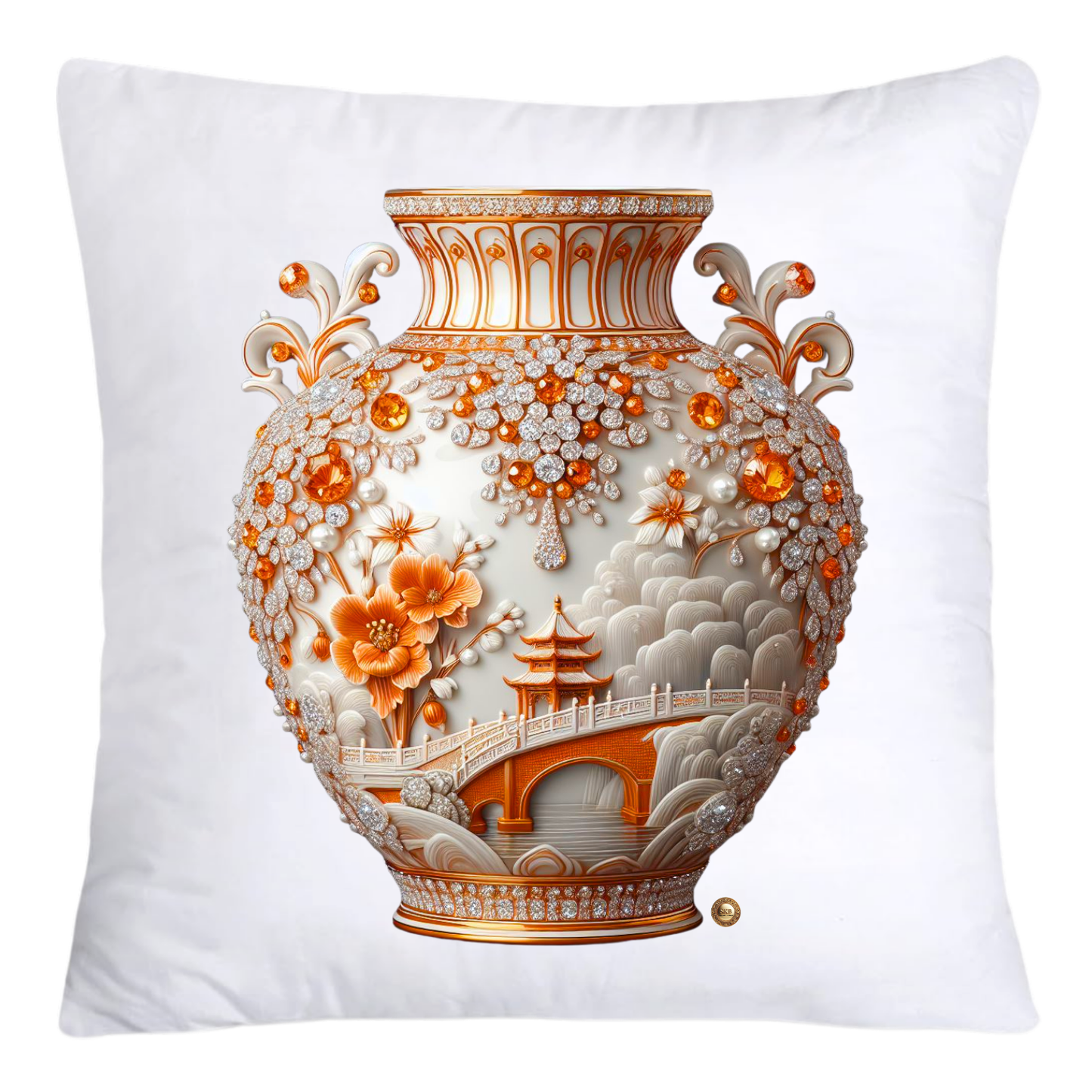 Orange Willow Classic Vase Throw Pillow Covers-5246