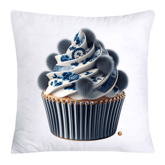 Blue Willow Chinoiserie Cupcake Throw Pillow Covers 18X18-4834
