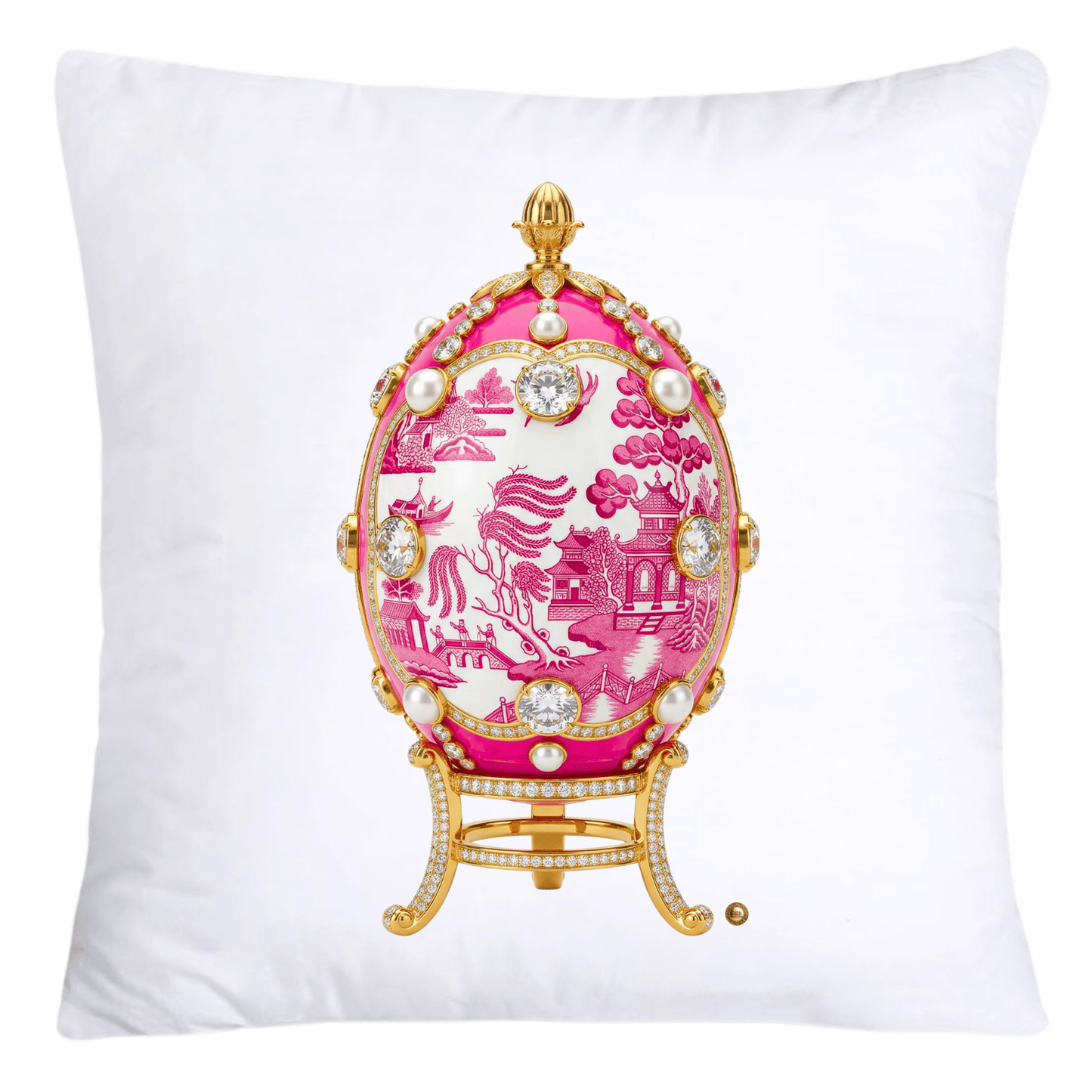 Pink Willow 18x18 Chinoiserie Egg Pillow Covers-4554