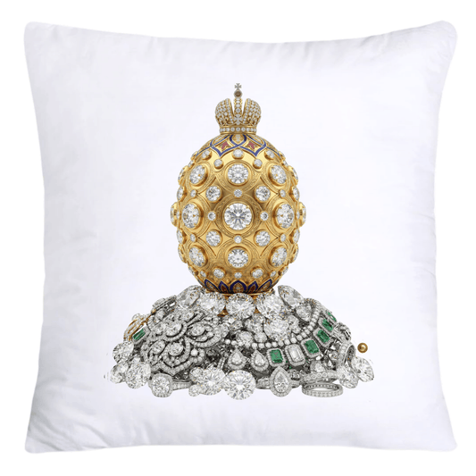 Stunning Gold and Diamonds Faberge Egg Pillow Covers-4402