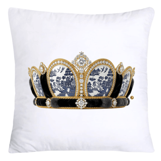 Blue Willow King/Queen Royal Crown Pillow Covers 18x18-4562
