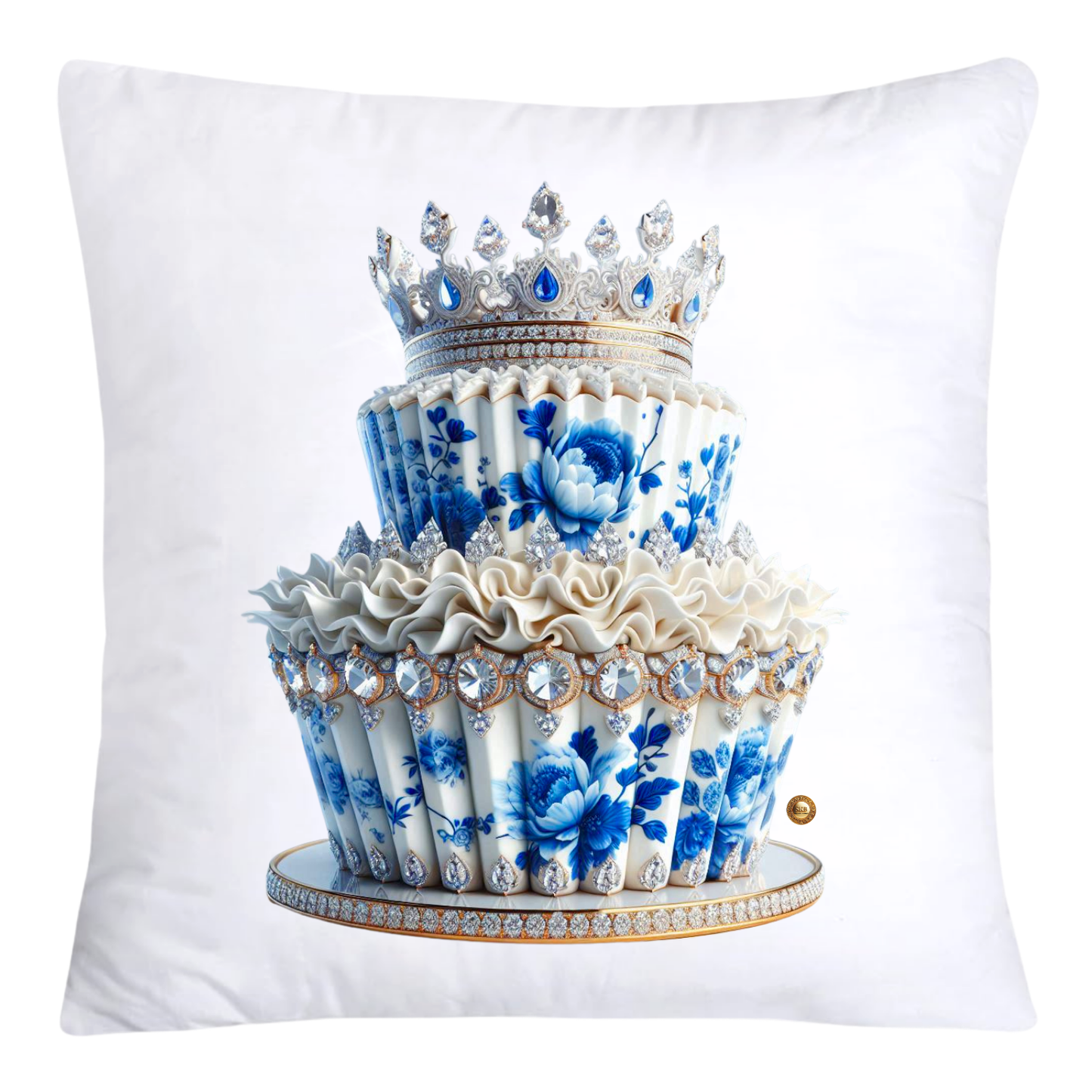 Blue Willow Chinoiserie 18x18 Cupcake Throw Pillow Covers-4118