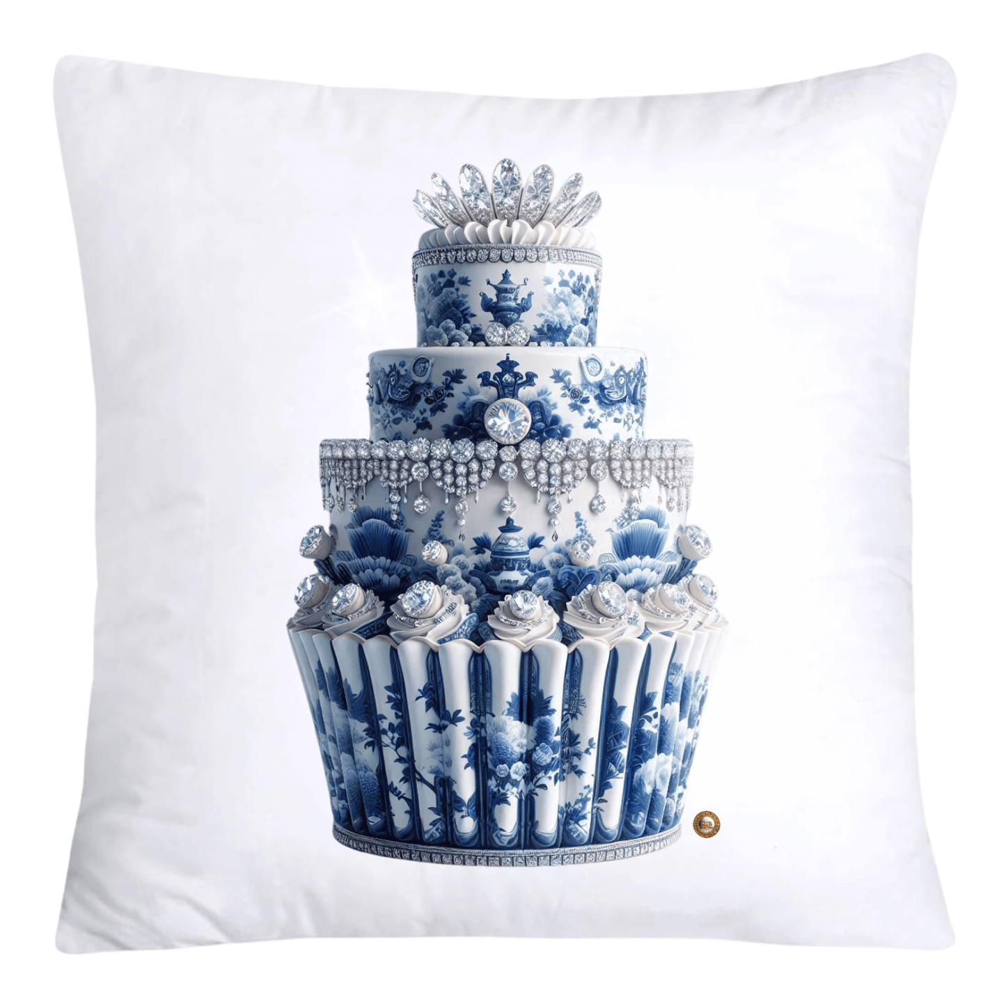 Blue Willow Chinoiserie 18x18 Cupcake Throw Pillow Covers-4129