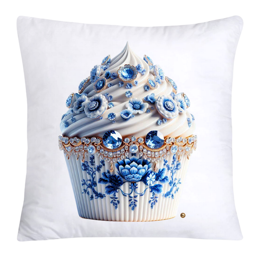 Blue Willow Chinoiserie Cupcake Throw Pillow Covers 18X18-3552