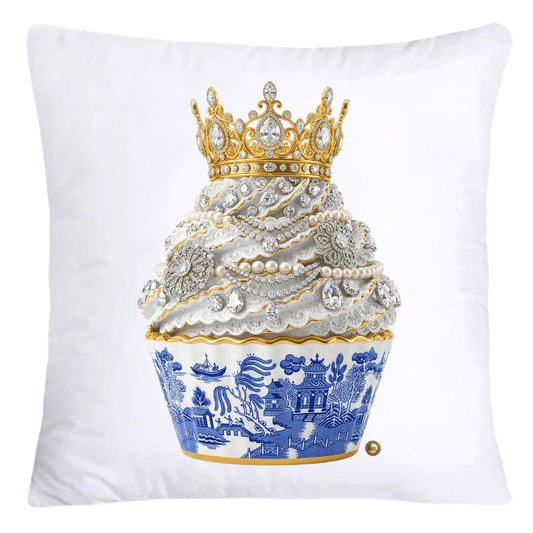 Blue Willow 18x18 Chinoiserie Cupcake Throw Pillow Covers-4540