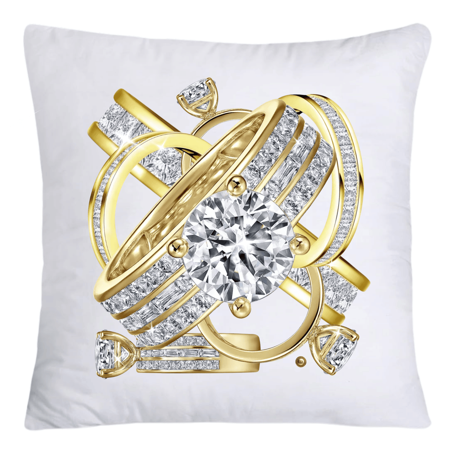 Sparkling Diamonds Engagement/Wedding Pillow Covers 18x18-2337