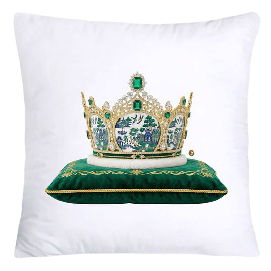 Green Willow Royal King/Queen Crown Pillow Covers-4412