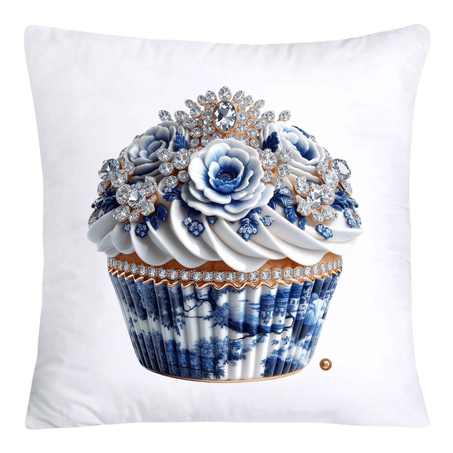 Blue Willow Chinoiserie 18x18 Cupcake Throw Pillow Covers-4127