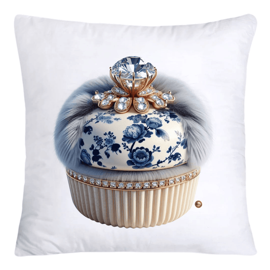 Blue Willow Chinoiserie Cupcake Throw Pillow Covers 18X18-4680