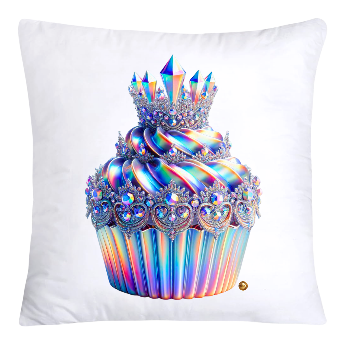 Silver Iridescent Royal Cupcake Pillow Covers 18x18-4655