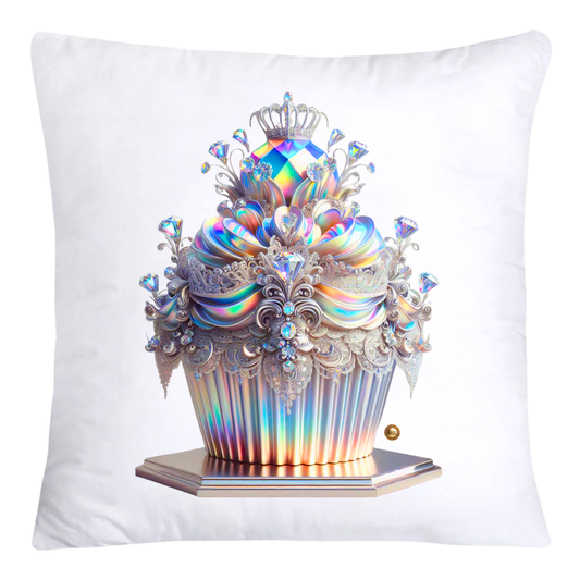 Iridescent Royal Cupcake Pillow Covers 18x18-4015