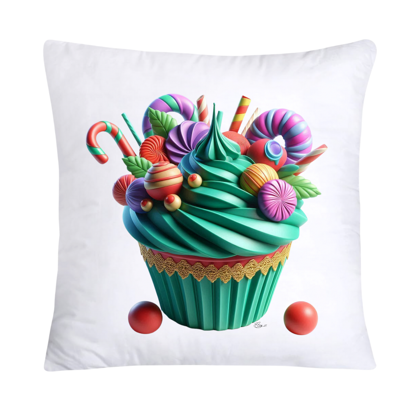 18x18 Pastel Cupcakes Donuts and Candy Pillow Covers-1459