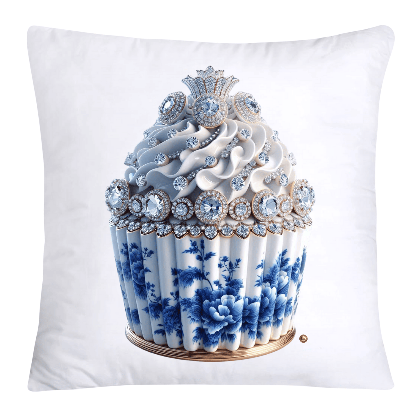 Blue Willow Chinoiserie Cupcake Throw Pillow Covers 18X18-3532