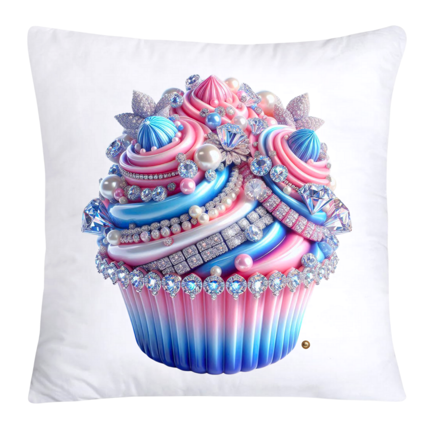 Cotton Candy Pink and Blue Cupcake Pillow Covers-3251