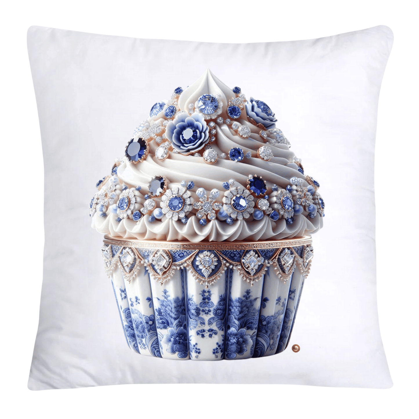 Blue Willow Chinoiserie Cupcake Throw Pillow Covers 18X18-3554