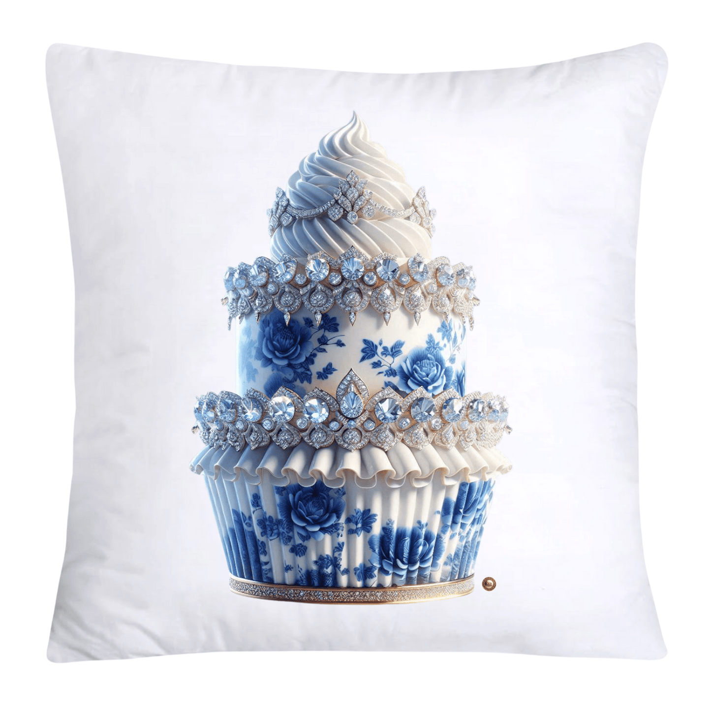 Blue Willow Chinoiserie Cupcake Throw Pillow Covers 18X18-3547
