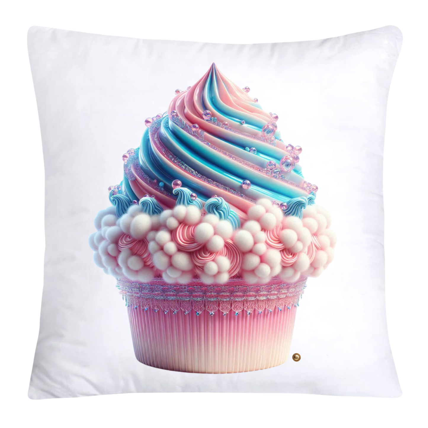 Cotton Candy Pink and Blue Cupcake Pillow Covers-3279
