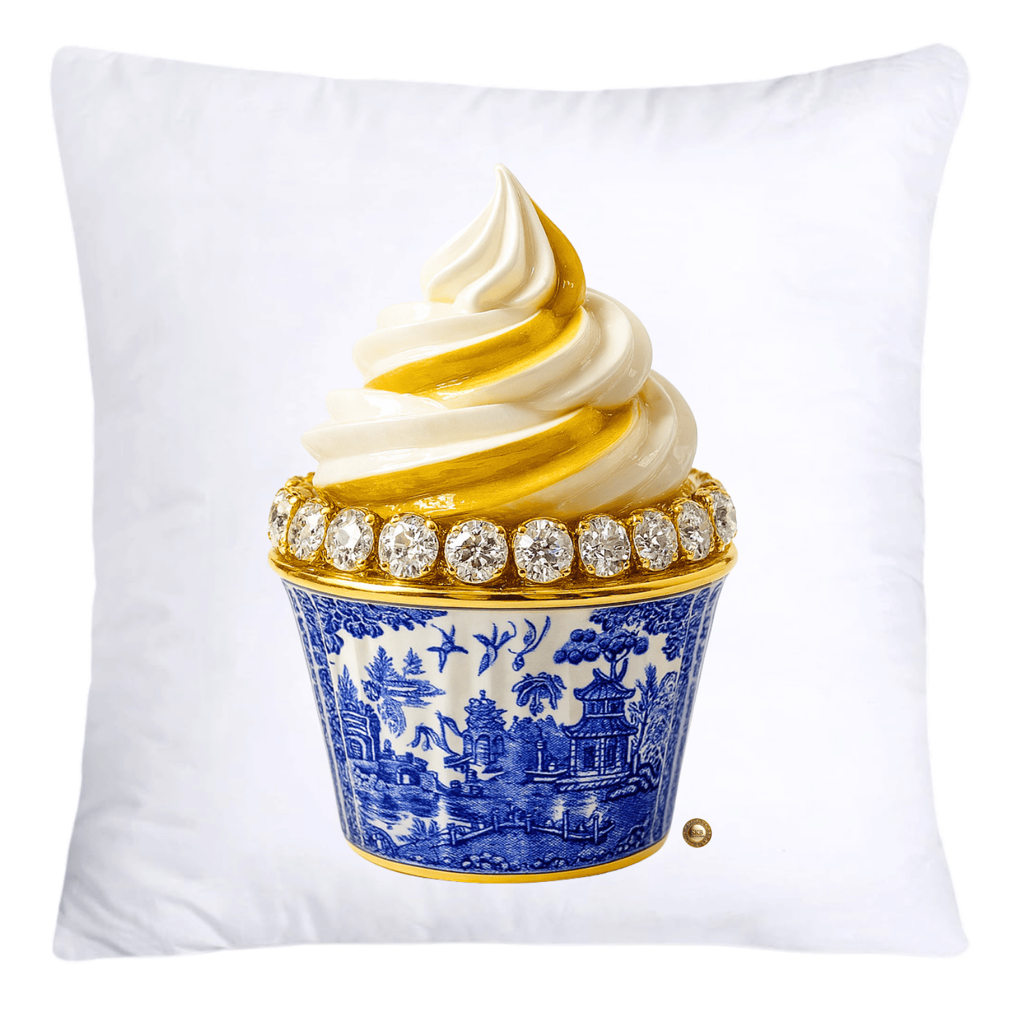 Blue Willow 18x18 Chinoiserie Cupcake Throw Pillow Covers-4542