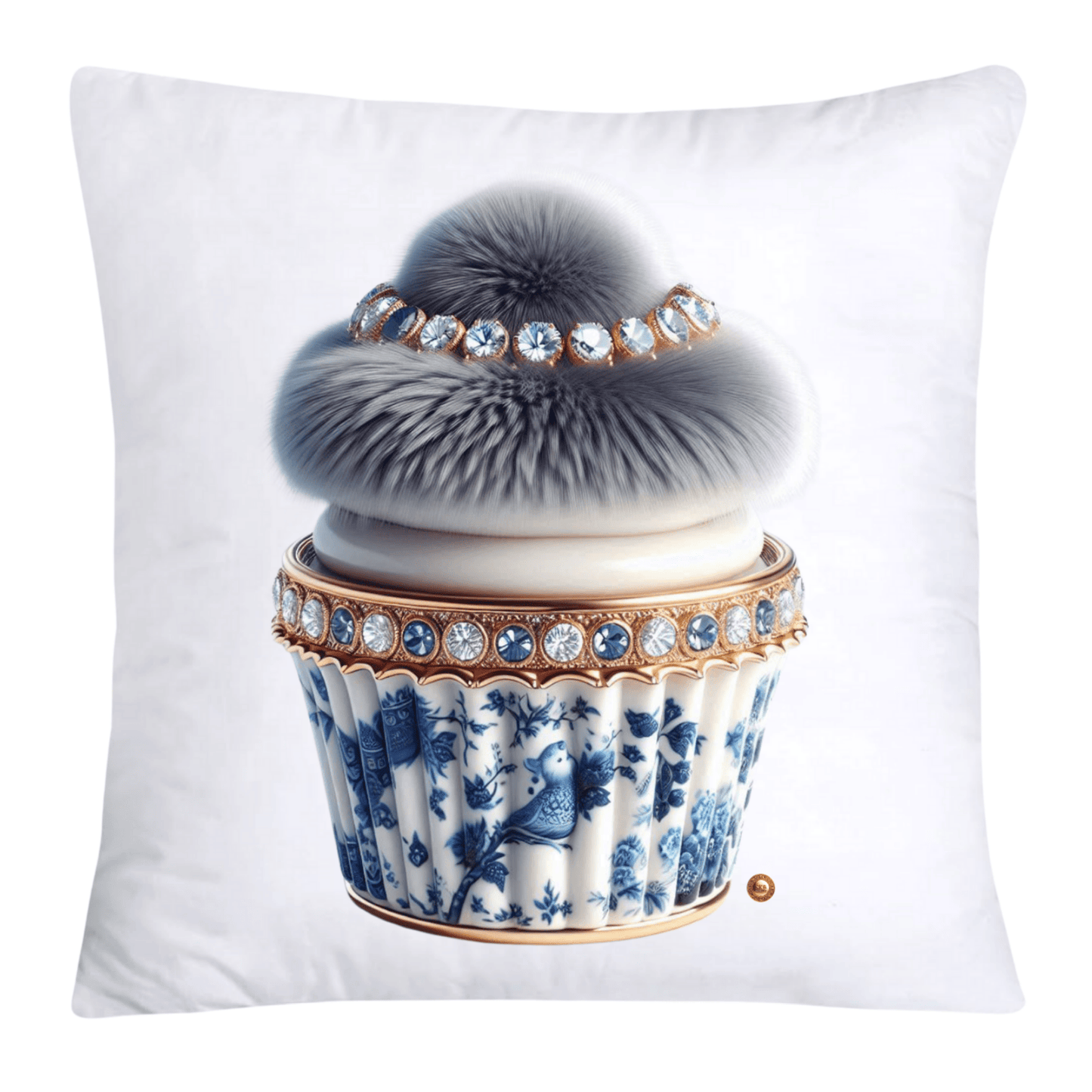 Blue Willow Chinoiserie Cupcake Throw Pillow Covers 18X18-4832