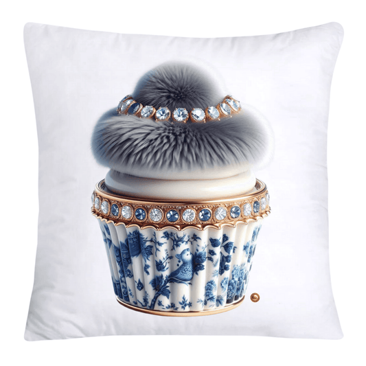 Blue Willow Chinoiserie Cupcake Throw Pillow Covers 18X18-4832