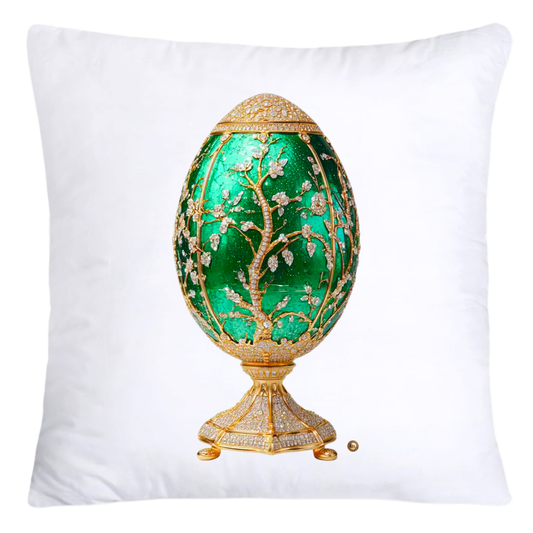 Stunning Gold and Iridescent Green Inspired Faberge Egg Pillow Covers-4581