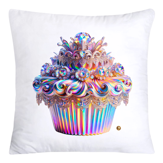 Iridescent Royal Cupcake Pillow Covers 18x18-4014
