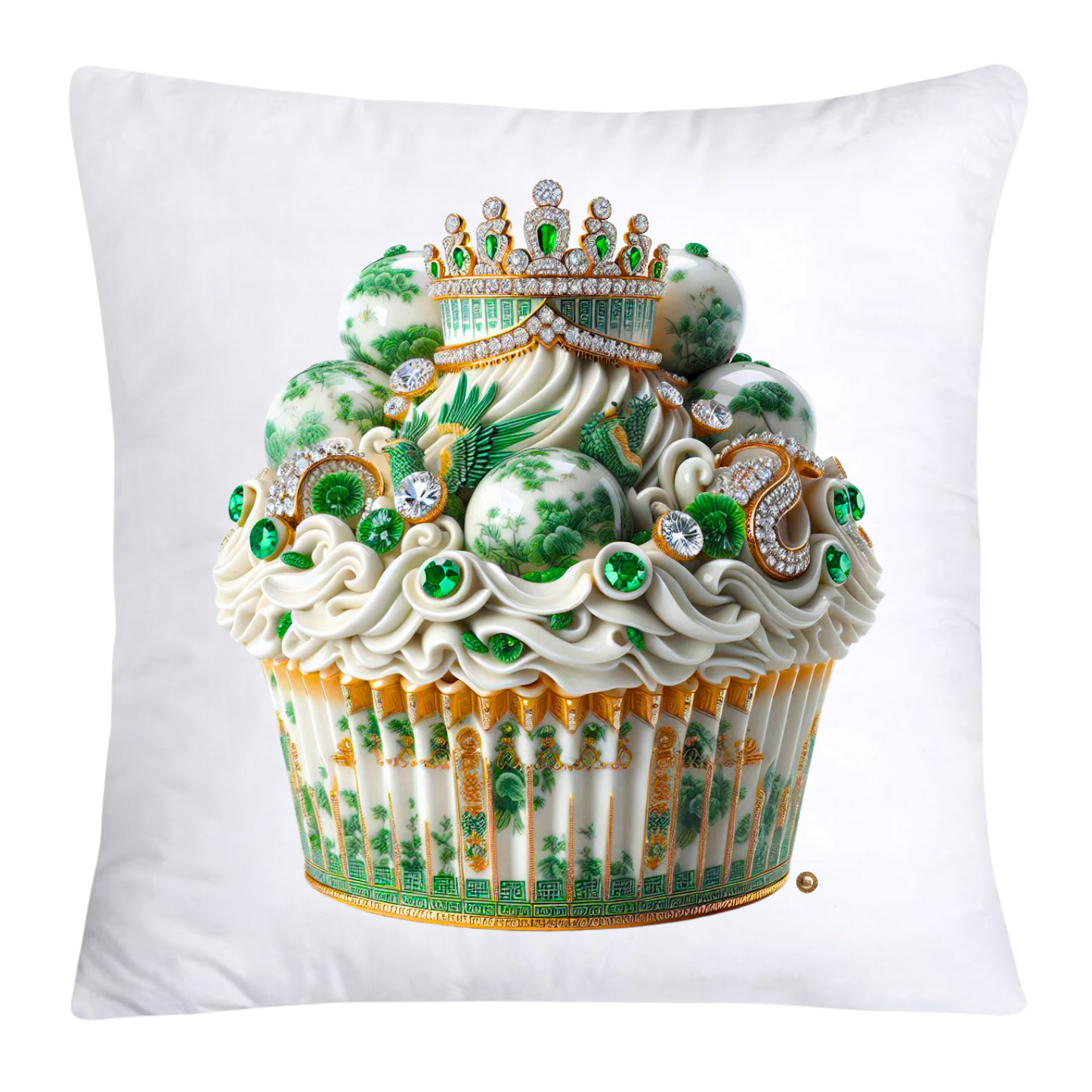 Classic Green Willow Cupcake Pillow Covers 18x18-3329