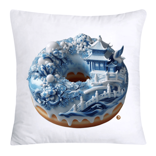 Blue Willow Whimsical Donut Throw Pillow Covers 18X18-4444