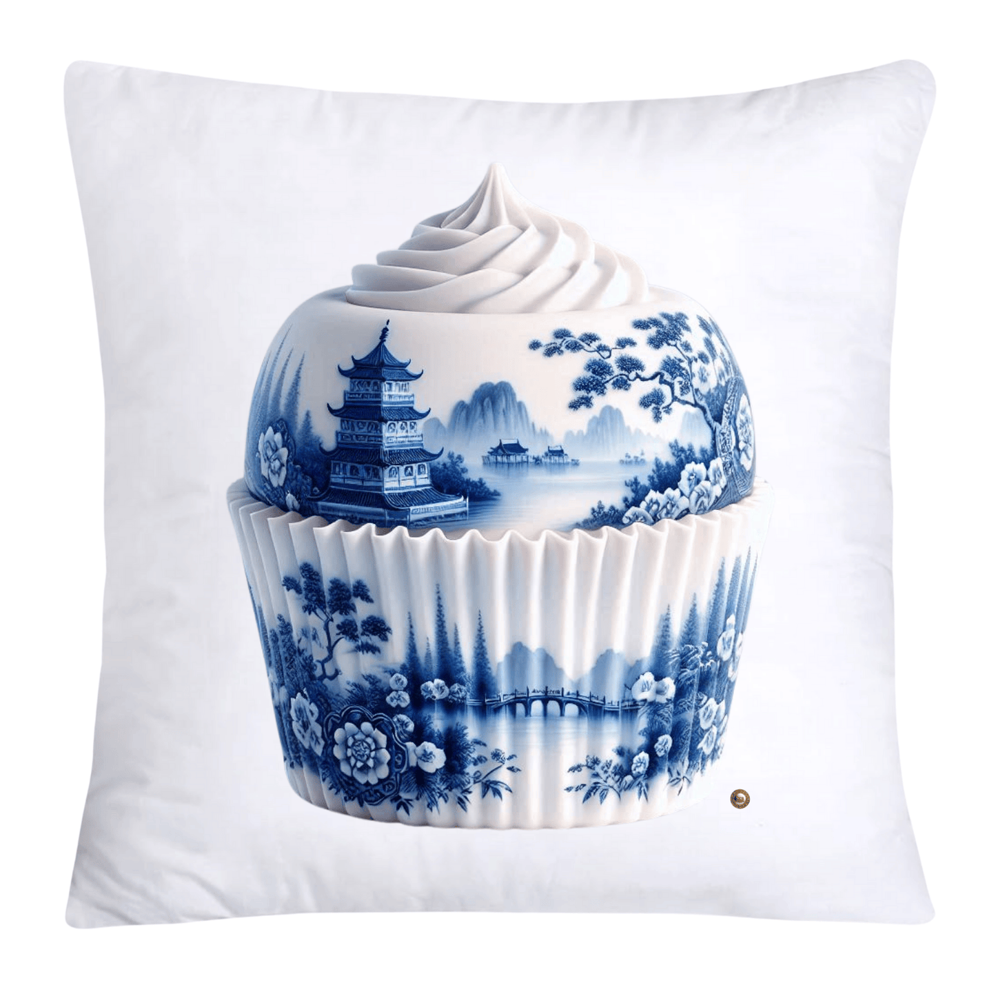 Blue Willow 18x18 Chinoiserie Cupcake Throw Pillow Covers-3784