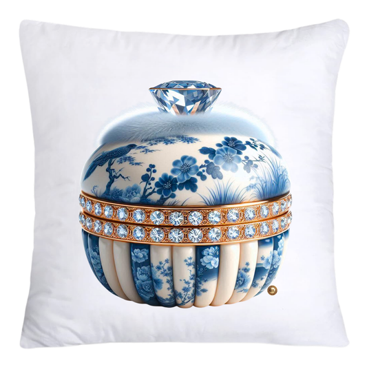 Blue Willow Chinoiserie Cupcake Throw Pillow Covers 18X18-4678