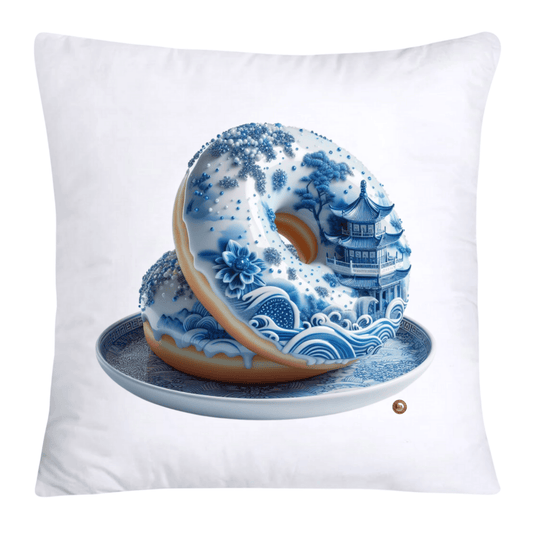 Blue Willow Whimsical Donut Throw Pillow Covers 18X18-4440
