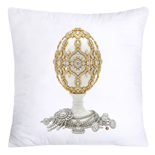 Stunning Gold and Diamonds Faberge Egg Pillow Covers-4404