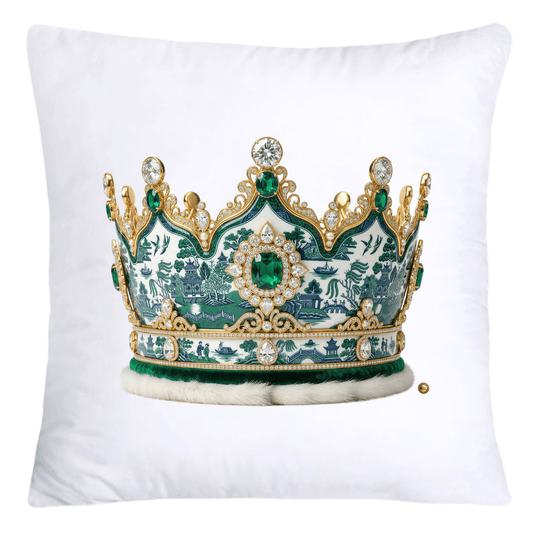 Green Willow Royal King/Queen Crown Pillow Covers-4413