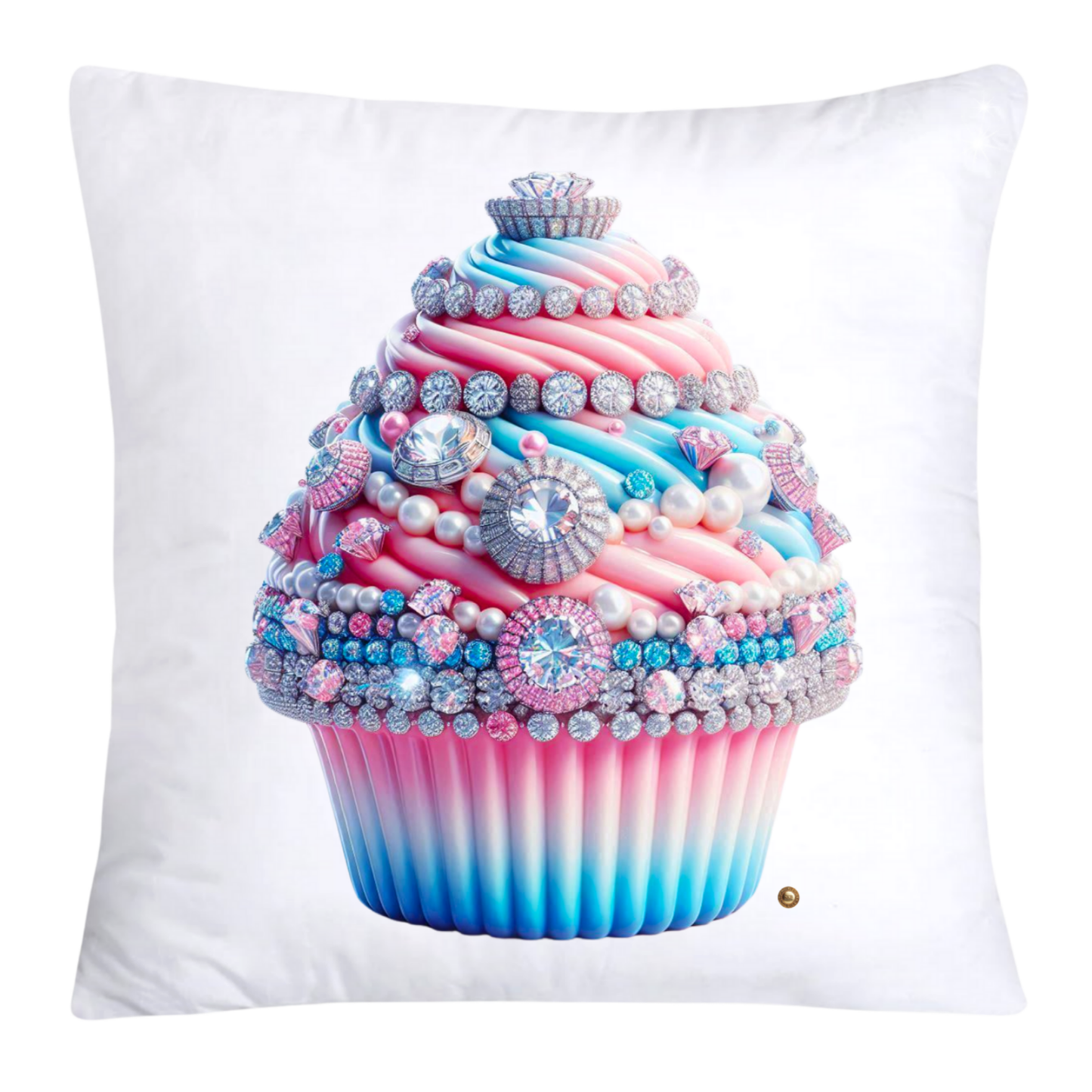 Cotton Candy Pink and Blue Cupcake Pillow Covers-3256
