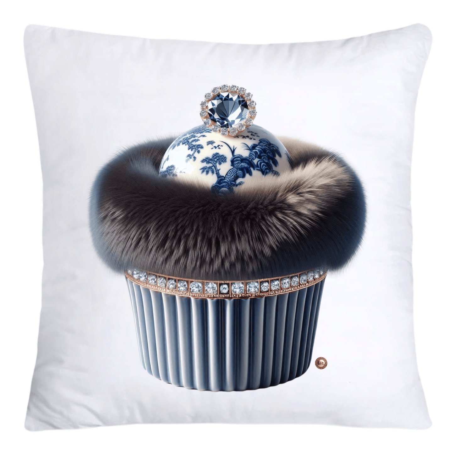 Blue Willow Chinoiserie Cupcake Throw Pillow Covers 18X18-4668