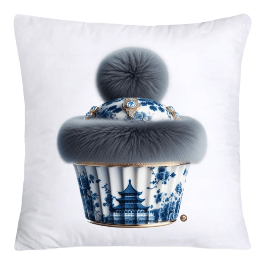 Blue Willow Chinoiserie Cupcake Throw Pillow Covers 18X18-4670
