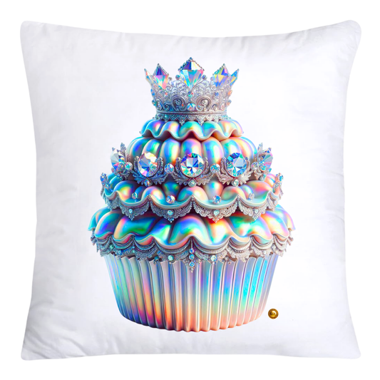 Silver Iridescent Royal Cupcake Pillow Covers 18x18-4642