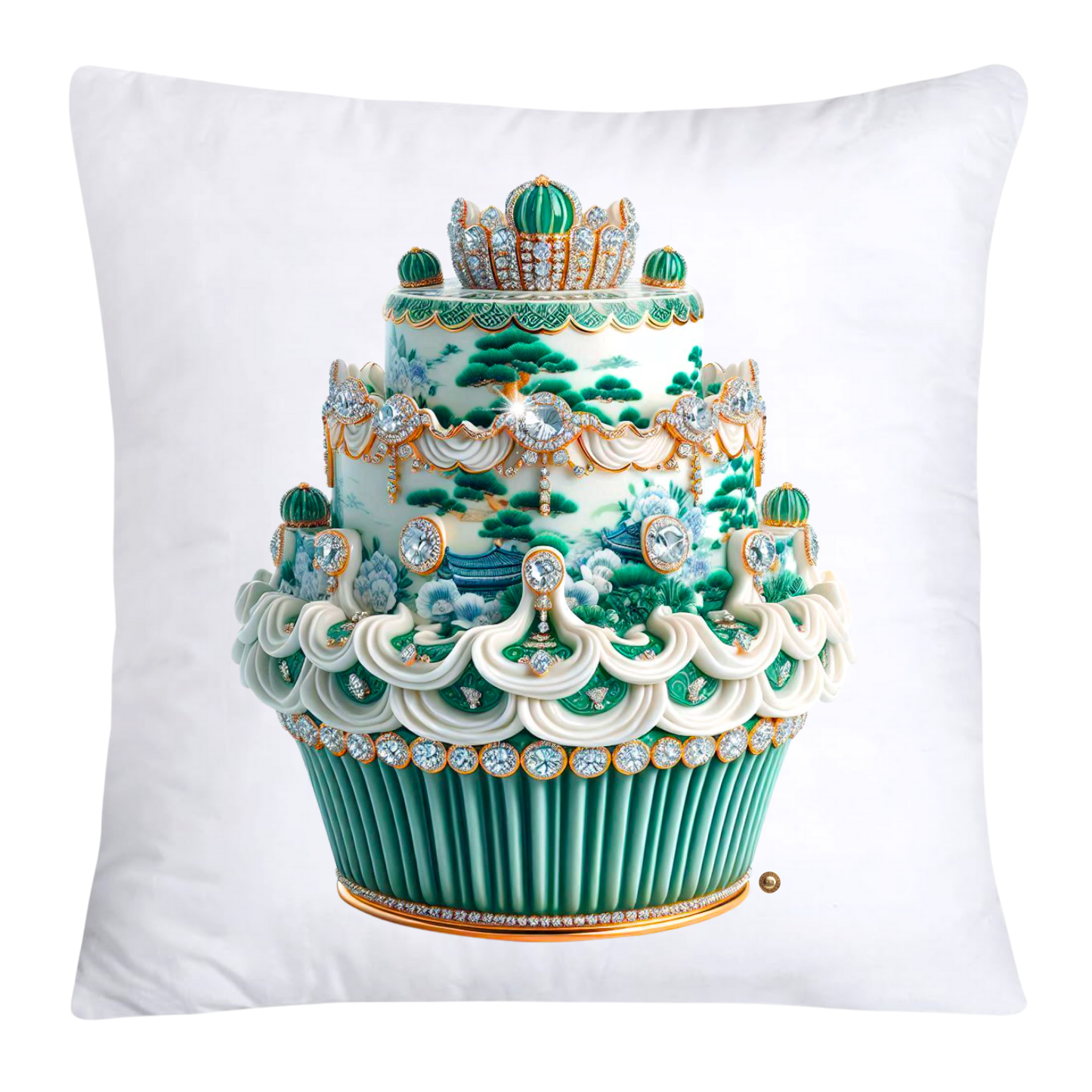 Classic Green Willow Cupcake Pillow Covers 18x18-3325