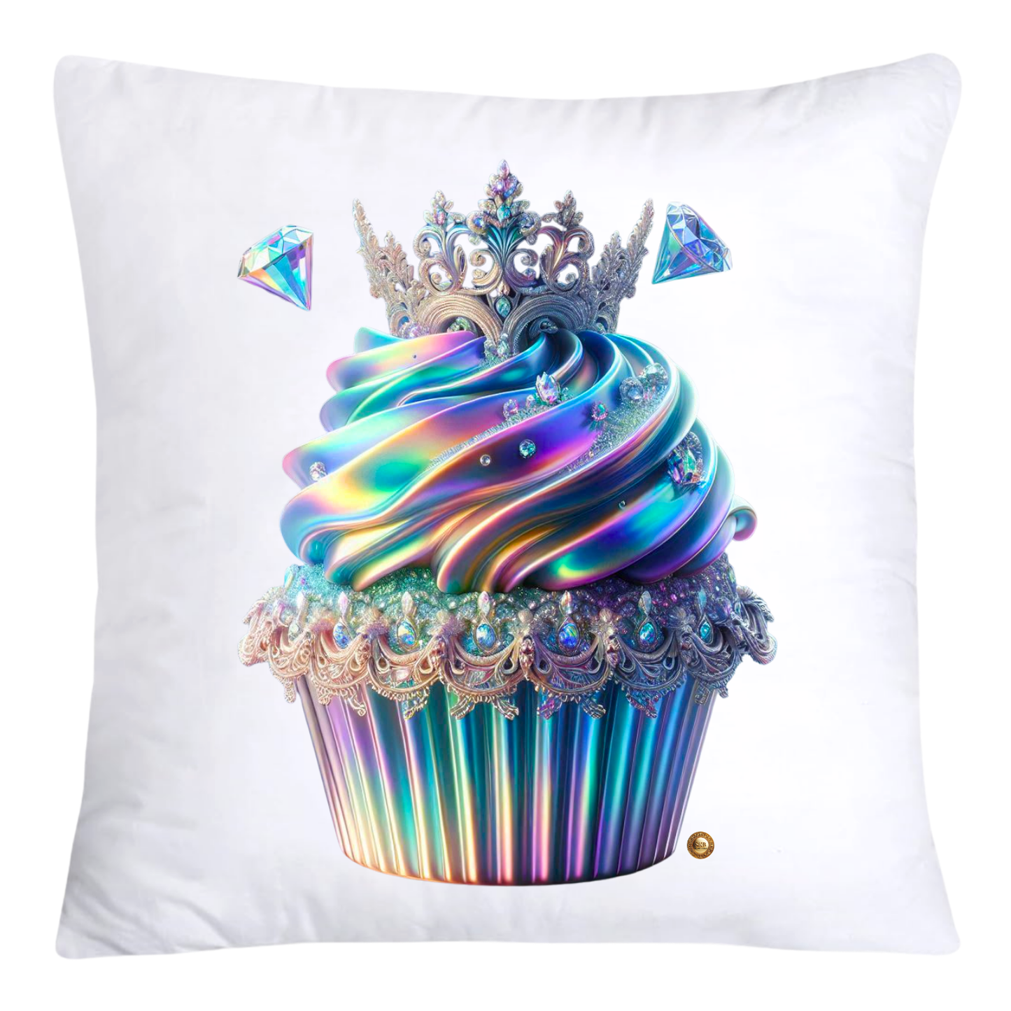 Silver Iridescent Royal Cupcake Pillow Covers 18x18-4641