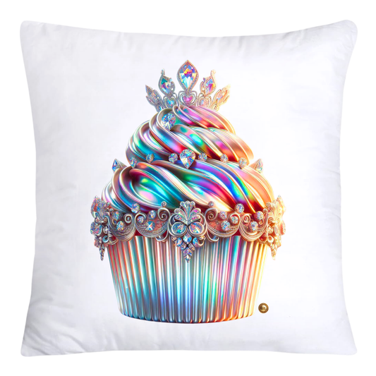 Iridescent Royal Cupcake Pillow Covers 18x18-4050