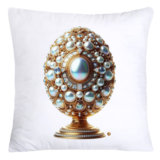 Stunning Gold and Pearls Inspired Faberge Egg Pillow Covers-4568