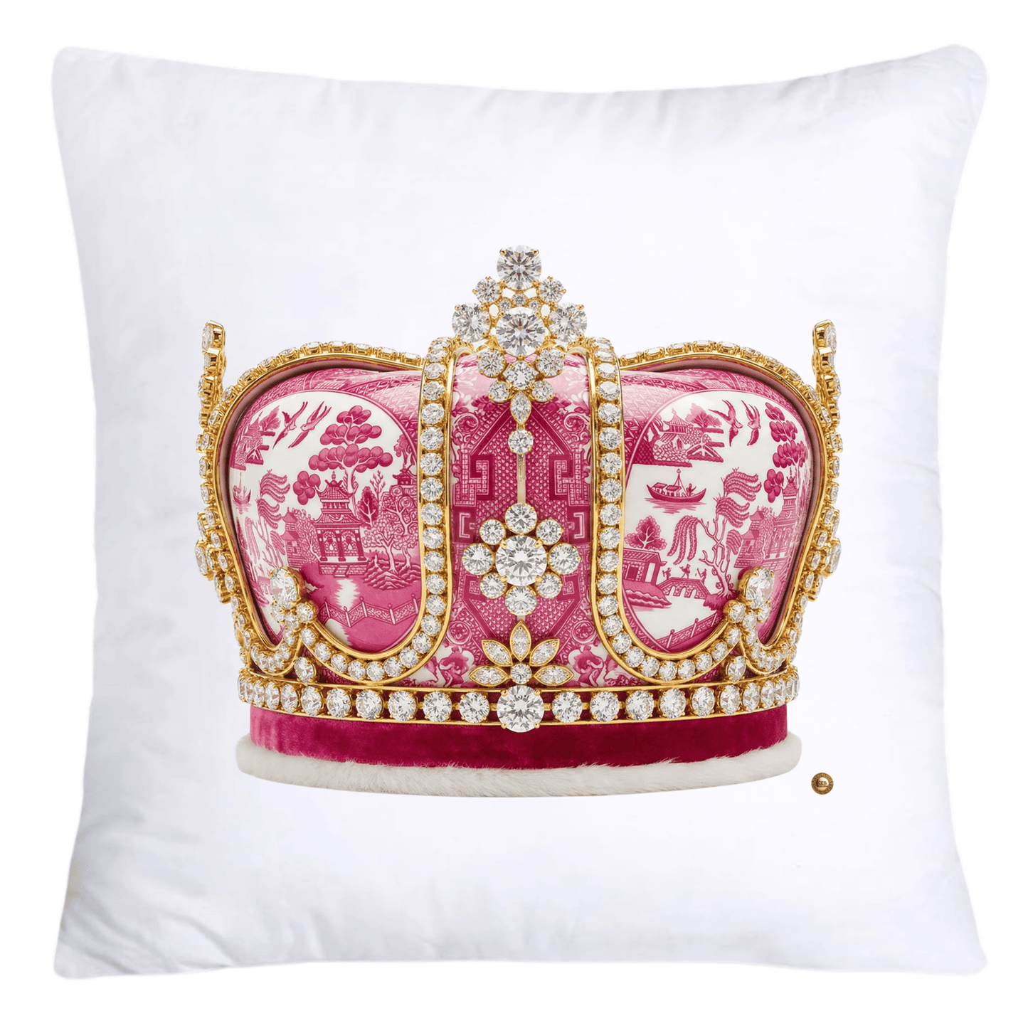 Pink Willow Royal King/Queen Crown Pillow Covers-4377