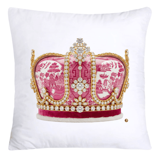 Pink Willow Royal King/Queen Crown Pillow Covers-4377