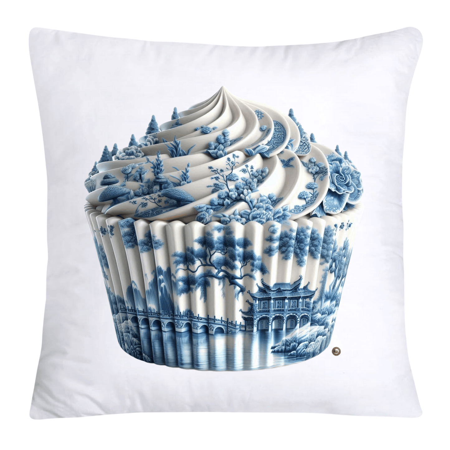 Blue Willow 18x18 Chinoiserie Cupcake Throw Pillow Covers-3773